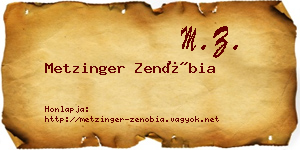 Metzinger Zenóbia névjegykártya